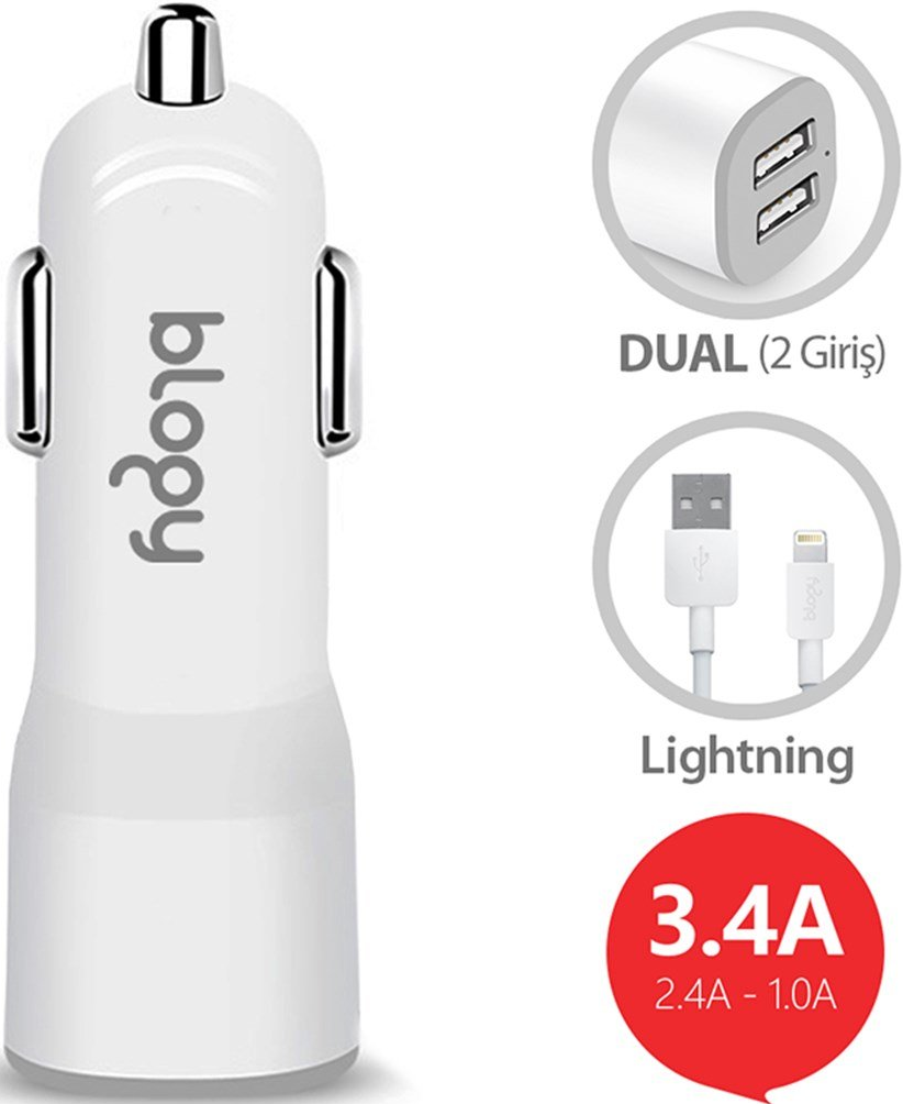 BUFF BLOGY B270 DUAL USB LIGHTNING ARAÇ ŞARJI