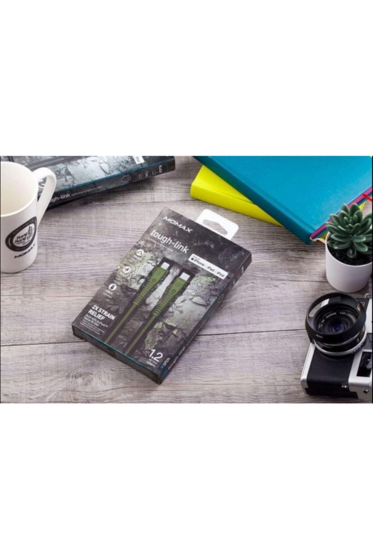 Momax Tough Link Lightning To Type-c Kablo DL33R Yeşil