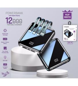 Sprange SR-P1 Kablolu 12000 mAh (vitrin, kılıf hediyeli, 1 yıl garantili)