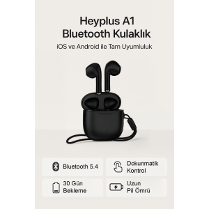 HEYPLUS HEYPLUS A1 BLUETOOTH 5.4 KULAKİÇİ KULAKLIK BLACK (SİYAH)