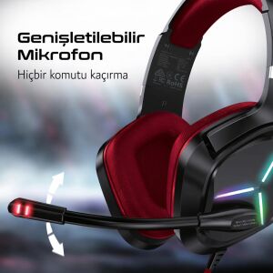 Blitz 7.1 Surround Ses Oyun Kulaklığı Kırmızı