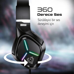 Blitz 7.1 Surround Ses Oyun Kulaklığı Siyah