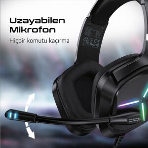 Blitz 7.1 Surround Ses Oyun Kulaklığı Siyah