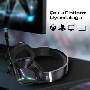 Blitz 7.1 Surround Ses Oyun Kulaklığı Siyah