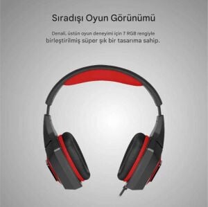 Denali Yüksek Kaliteli Çevresel Ses Oyun Kulaklığı Kırmızı