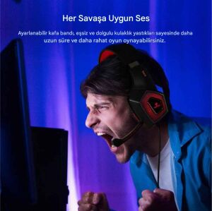 Denali Yüksek Kaliteli Çevresel Ses Oyun Kulaklığı Kırmızı