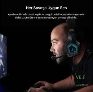 Denali Yüksek Kaliteli Çevresel Ses Oyun Kulaklığı Mavi