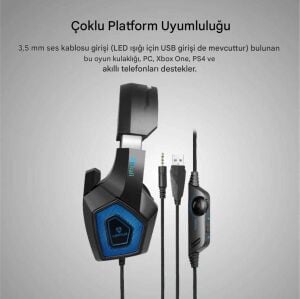 Denali Yüksek Kaliteli Çevresel Ses Oyun Kulaklığı Mavi