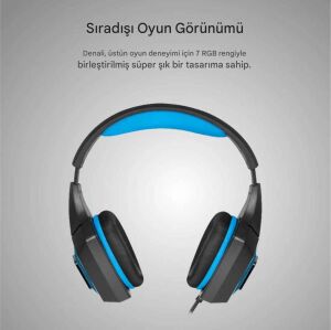 Denali Yüksek Kaliteli Çevresel Ses Oyun Kulaklığı Mavi