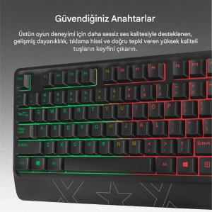Orion Arkadan Aydınlatmalı Ergonomik Kablolu Oyun Klavyesi ve Faresi