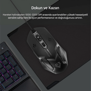 Orion Arkadan Aydınlatmalı Ergonomik Kablolu Oyun Klavyesi ve Faresi