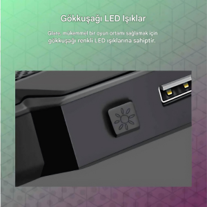Glare Gökkuşağı LED Işıklı Sessiz Soğutma Özellikli Dizüstü Bilgisayar Standı