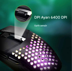 Katana 6 Tuşlu Altıgen Gövdeli Kablolu RGB Oyun Faresi