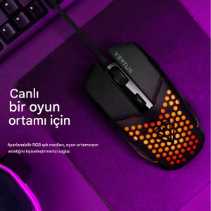Katana 6 Tuşlu Altıgen Gövdeli Kablolu RGB Oyun Faresi