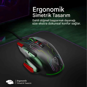 Kryptonite Üstün Hızlı Performanslı Kablolu Oyun Faresi Kırmızı