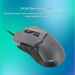 Dominator Hızlı Tepki Veren Ergonomik Oyun Faresi Gri